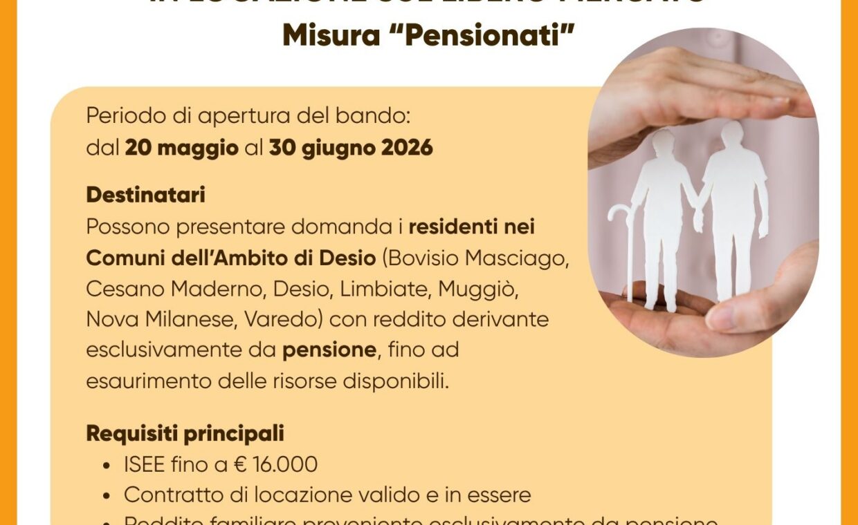 Informativa bando sostegno alloggio pensionati - Agenzia Abitare