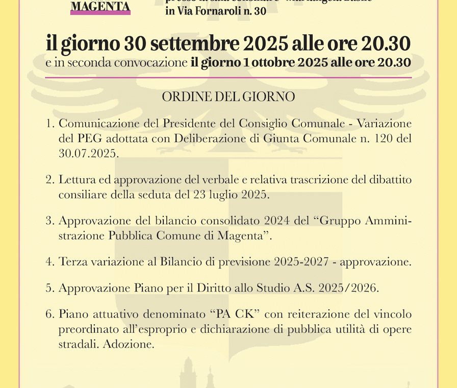 Manifesto Consiglio Comunale 30.09.2025