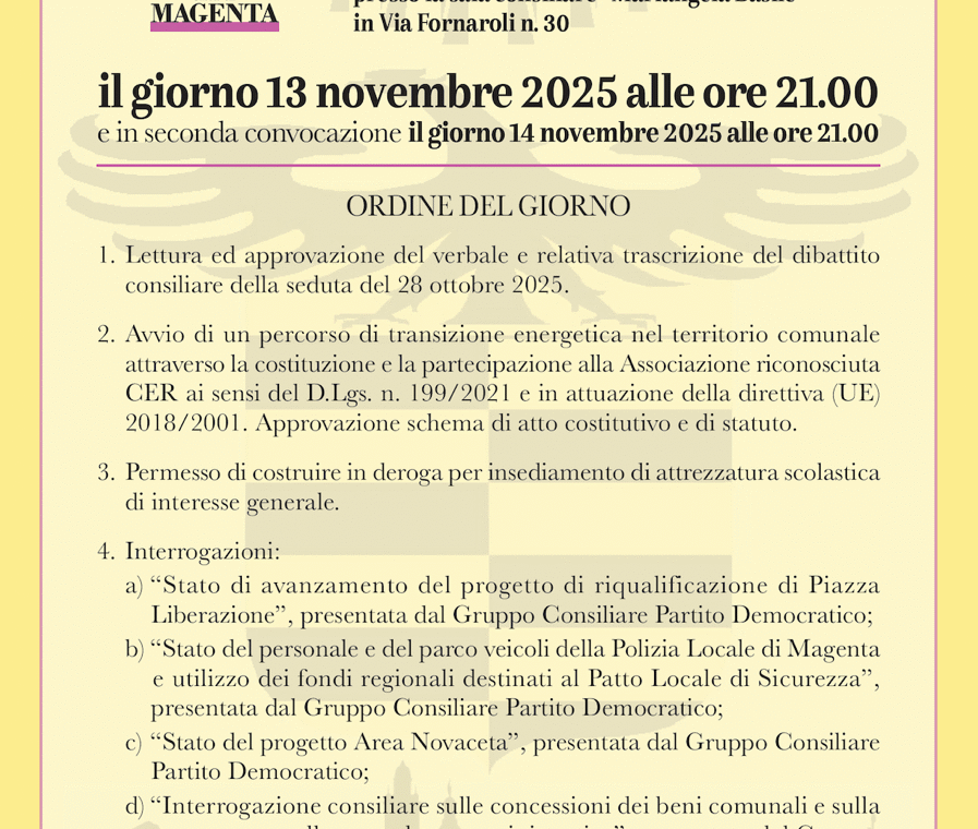 Manifesto Consiglio Comunale 13.11.2025