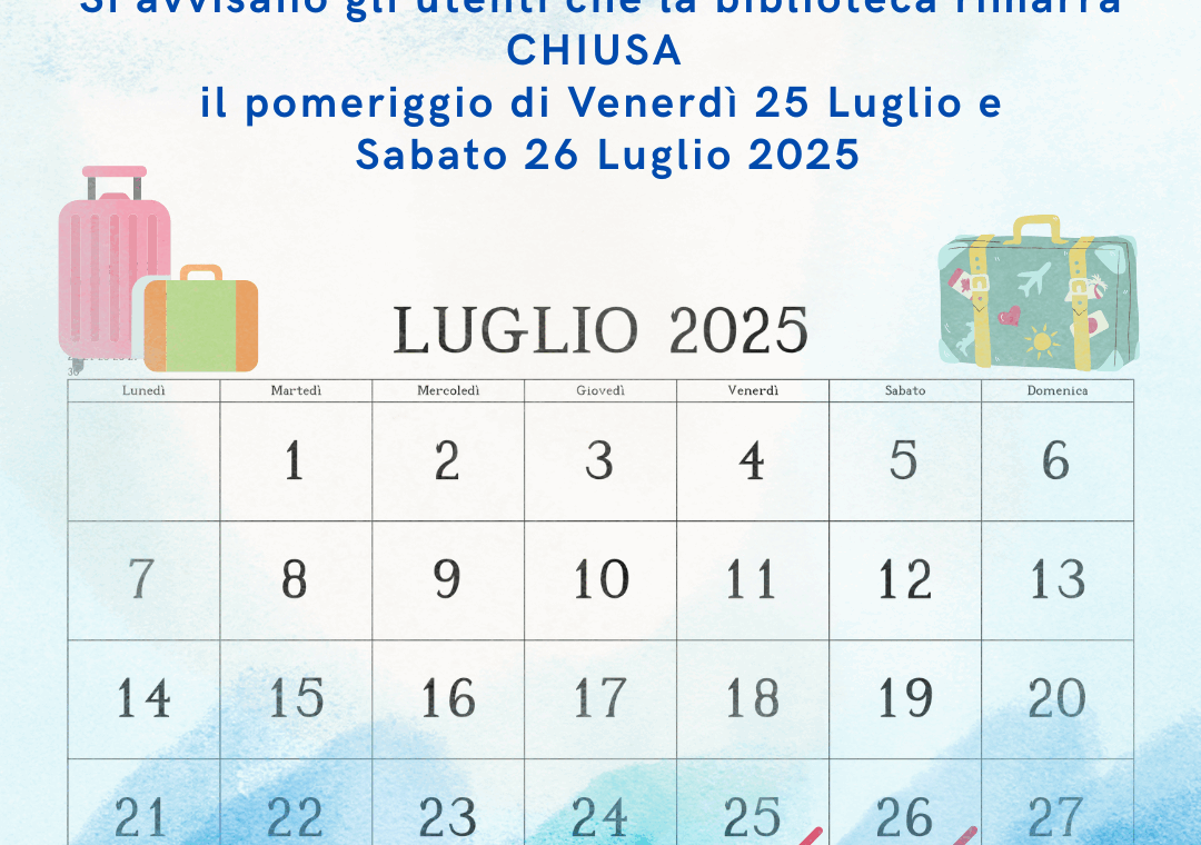 Chiusura luglio 2025