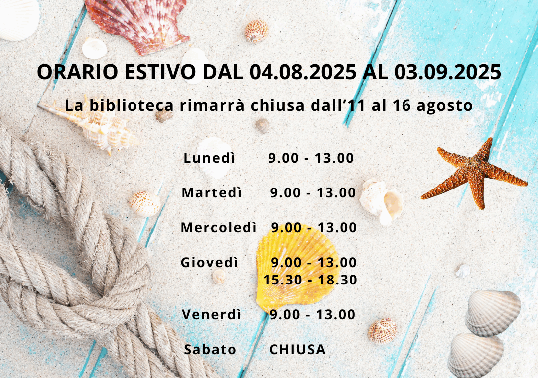 Orario e chiusura estiva biblioteca