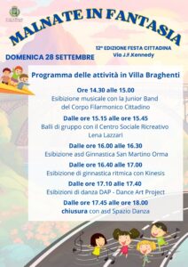 Festa Cittadina 28 settembre 2025, programma delle attività in Villa Braghenti