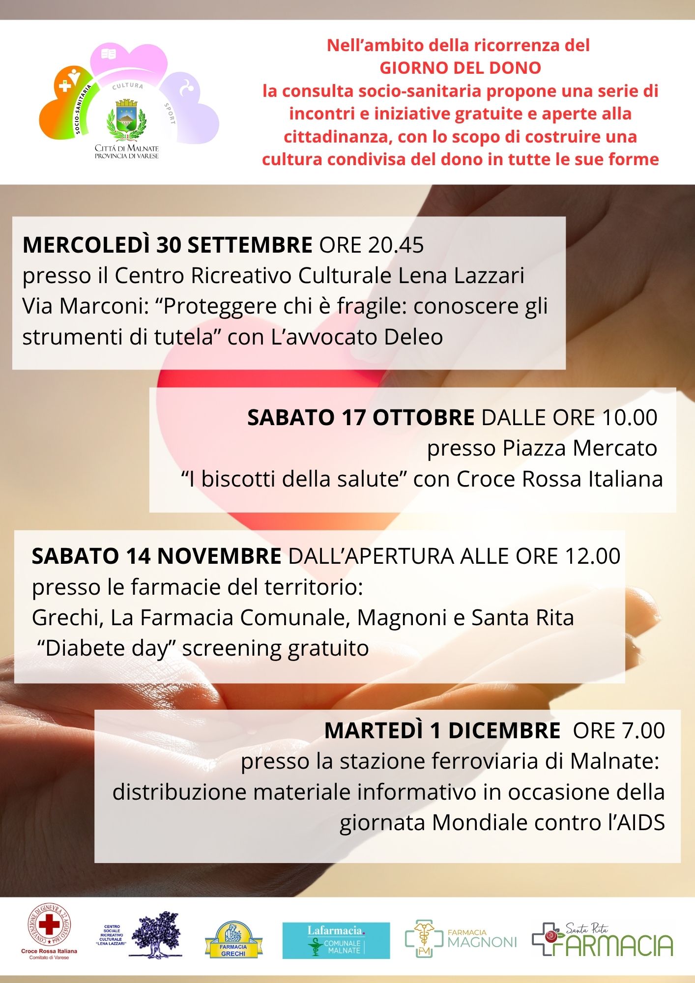consulta socio sanitaria - 30 set - 17 ott - 14 nov - 1 dic