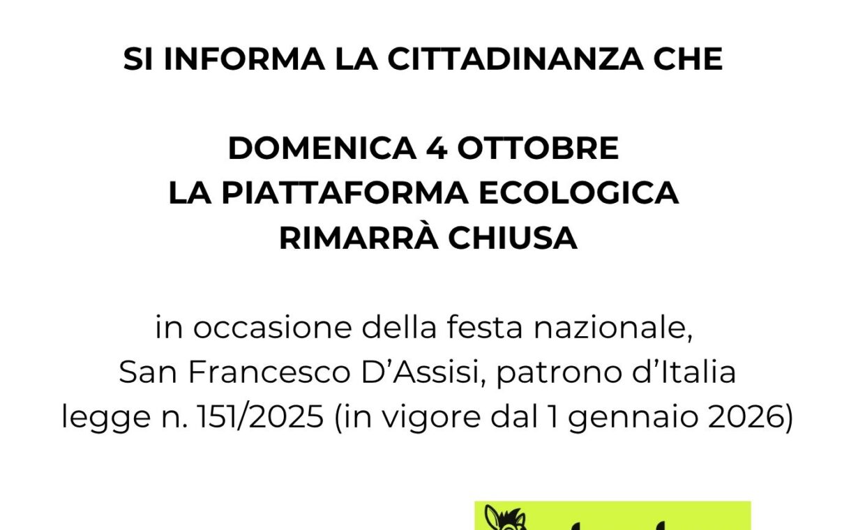 Chiusura 4 ottobre
