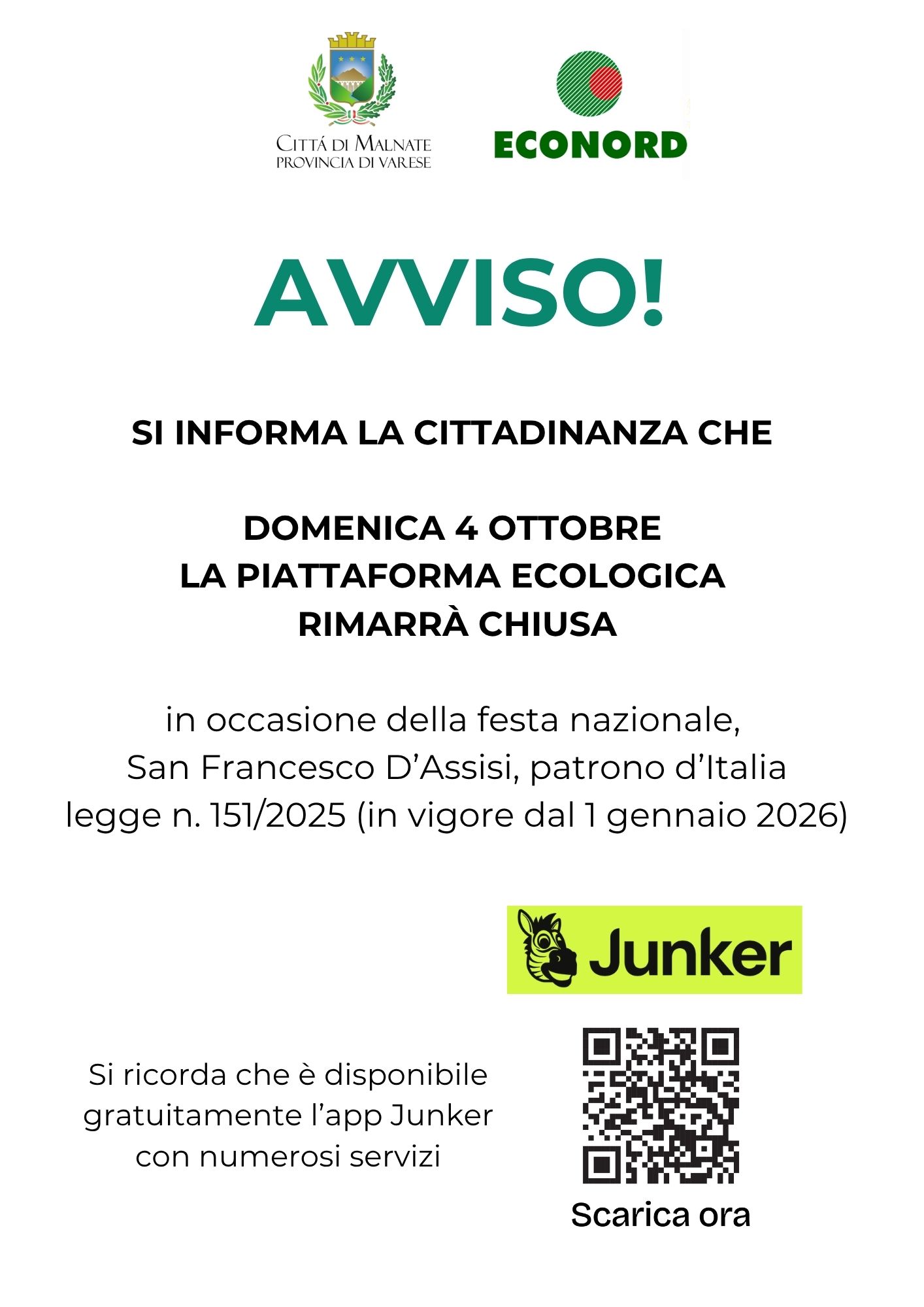 Chiusura 4 ottobre