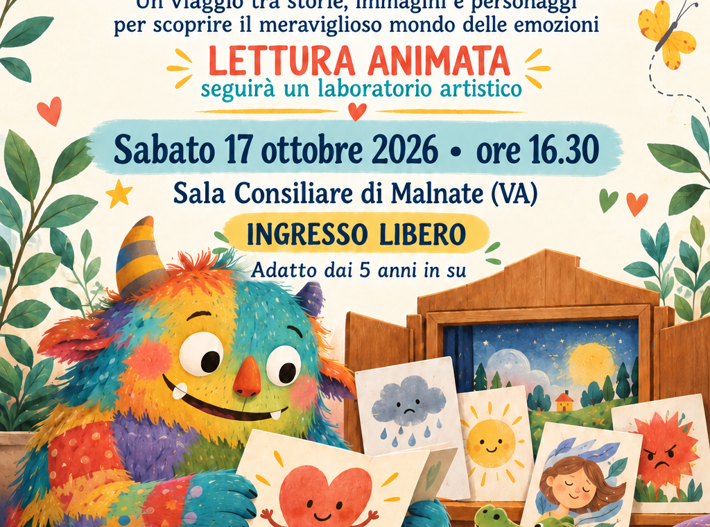 Locandina "Piccole storie, grandi emozioni" dell'associazione Arca di Noè