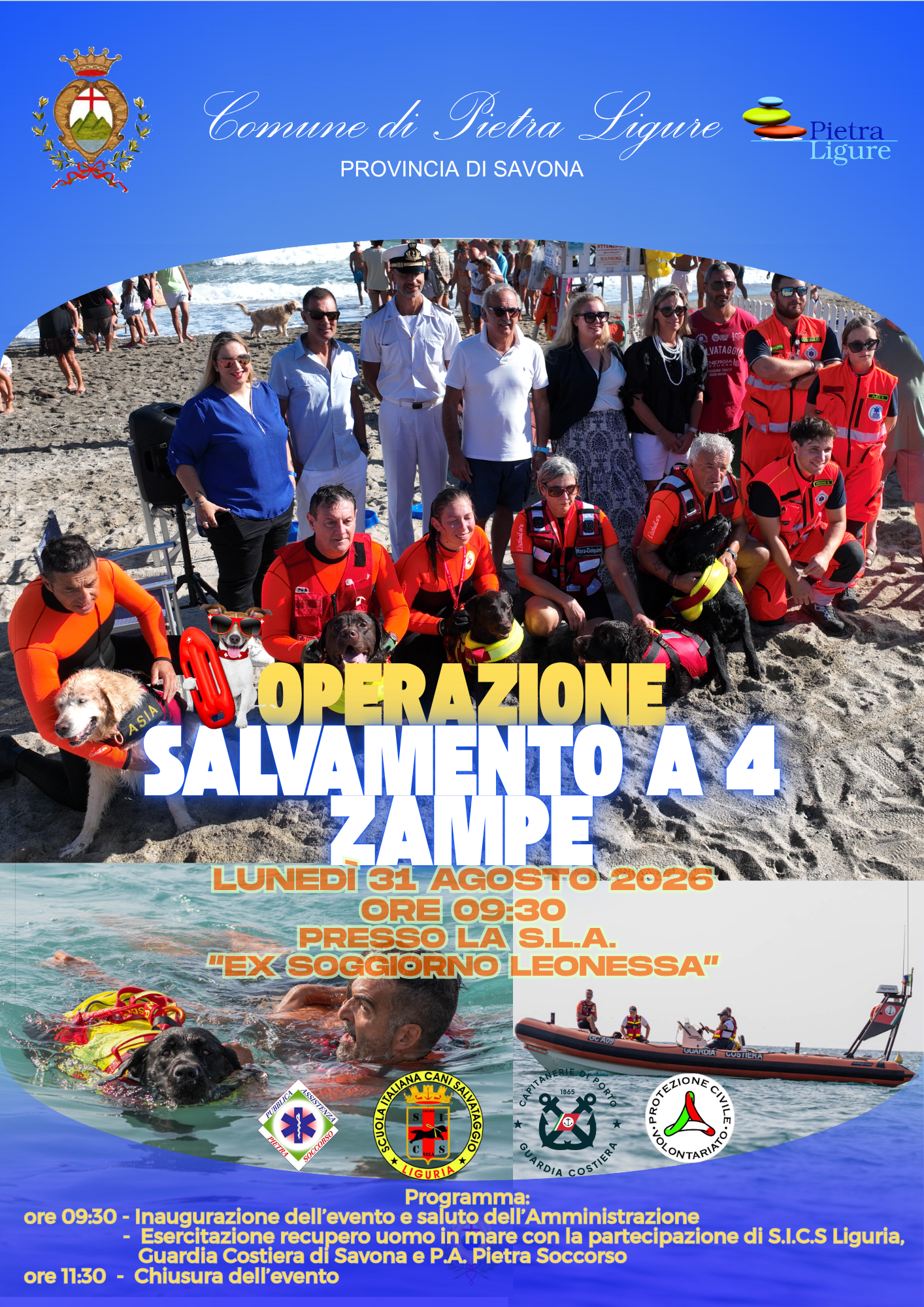 Volantino salvamento 4 zampe 2026