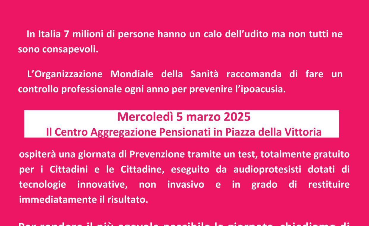 PRENDERSI CURA DELL’UDITO PER PRENDERSI CURA DI SÉ. (1)