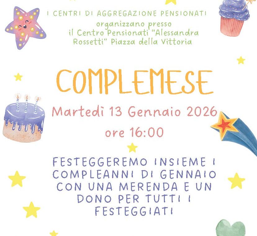 COMPLEMESE 13 GENNAIO 2026