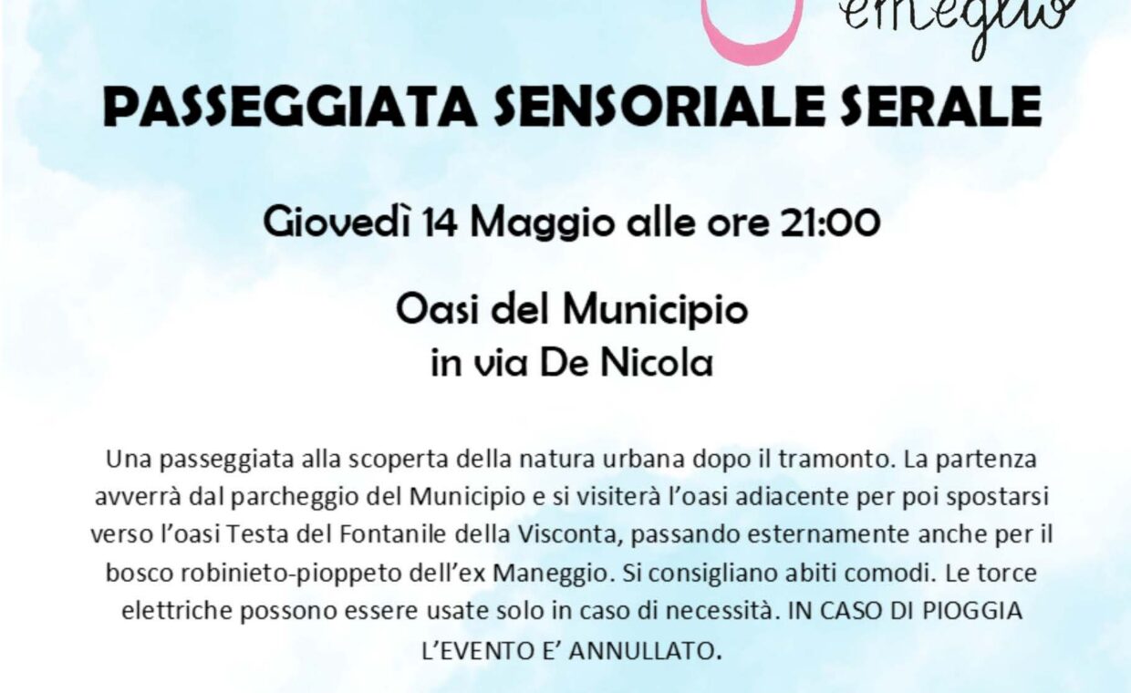 Passeggiata serale 14 maggio
