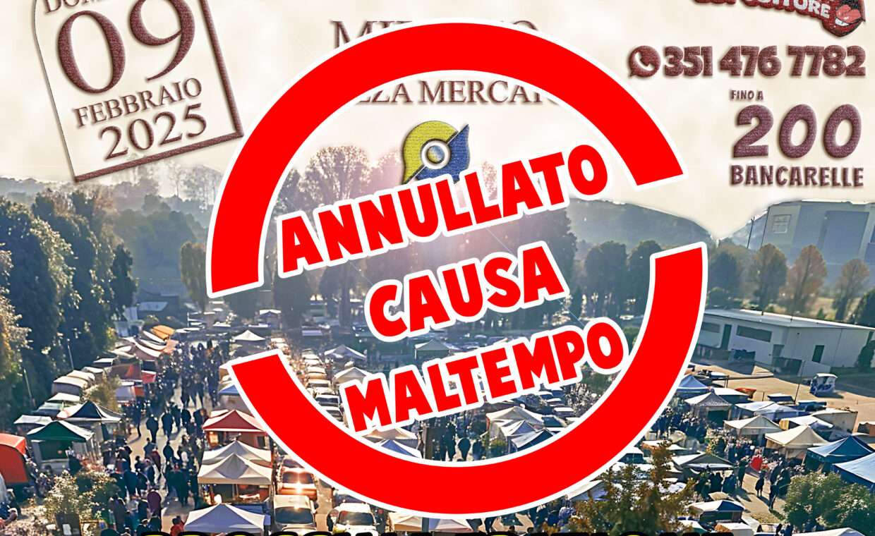 Annullamento Sedriano mercatino pulci del 9 febbraio 2025