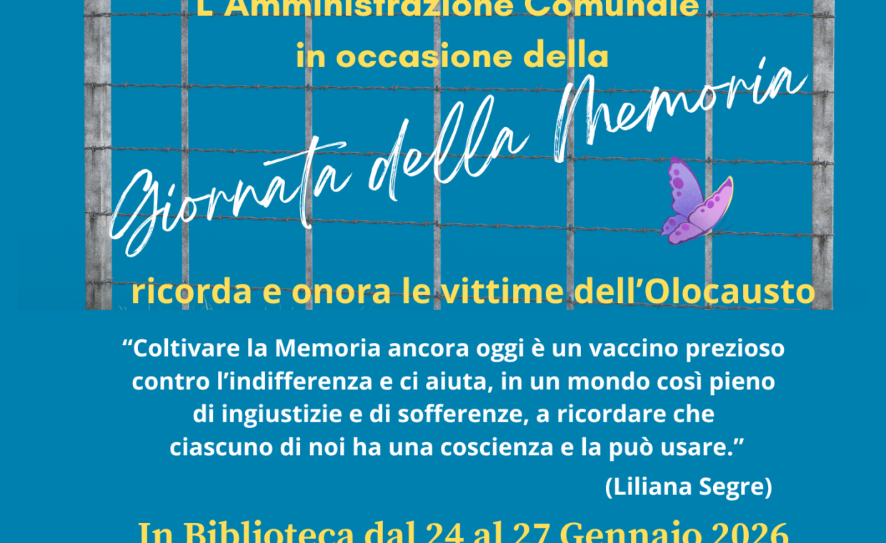 27 gennaio 2026 giorno della memoria: raccolta di libri tematici in biblioteca