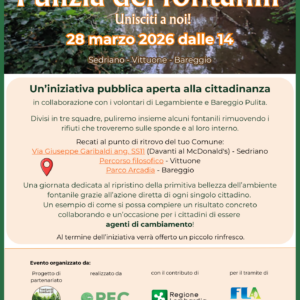 pulizia fontanili di Sedriano, Vittuone e Bareggio il 28 marzo 2026