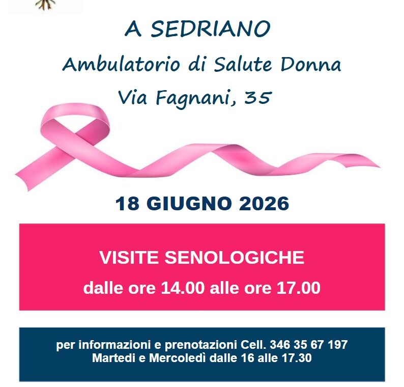 SEDRIANO SENOLOGIA GIUGNO 2026