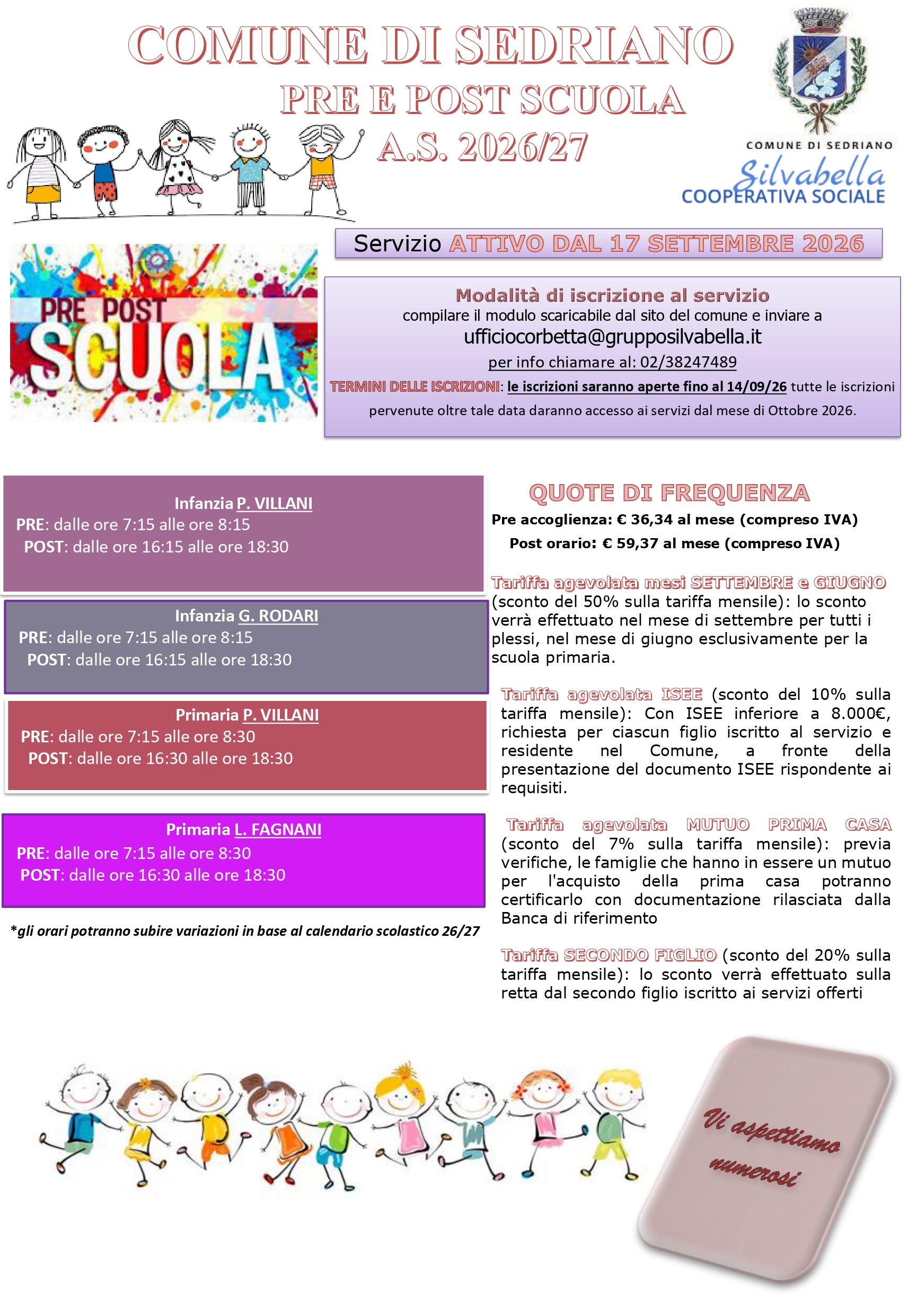 volantino pre e post scuola a.s. 2026/2027