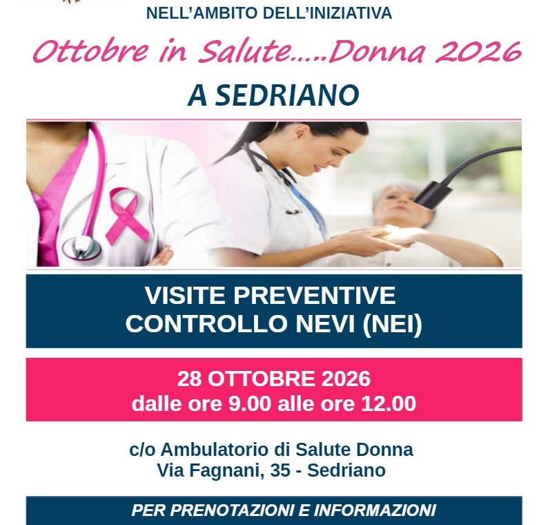SEDRIANO CUTE OTTOBRE IN SALUTE 2026