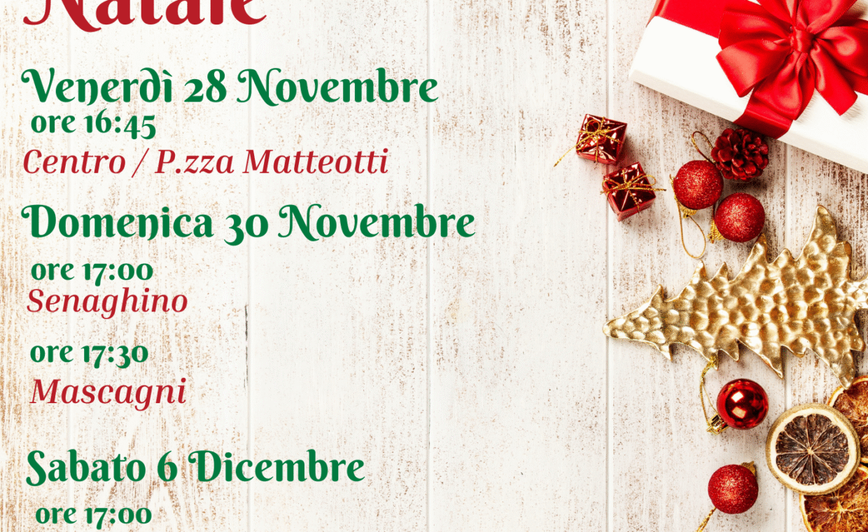 locandina accensione alberi di natale 2025