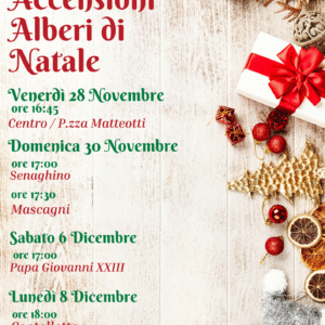 locandina accensione alberi di natale 2025