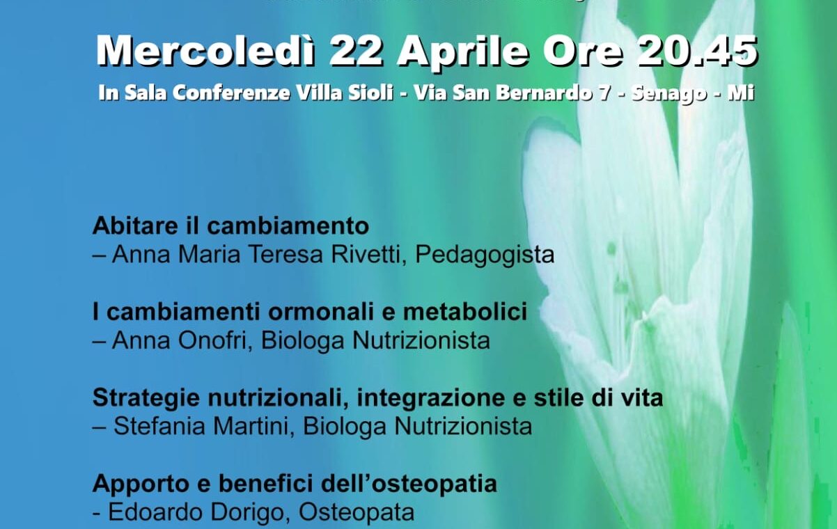 serata menopausa 22 aprile 2026