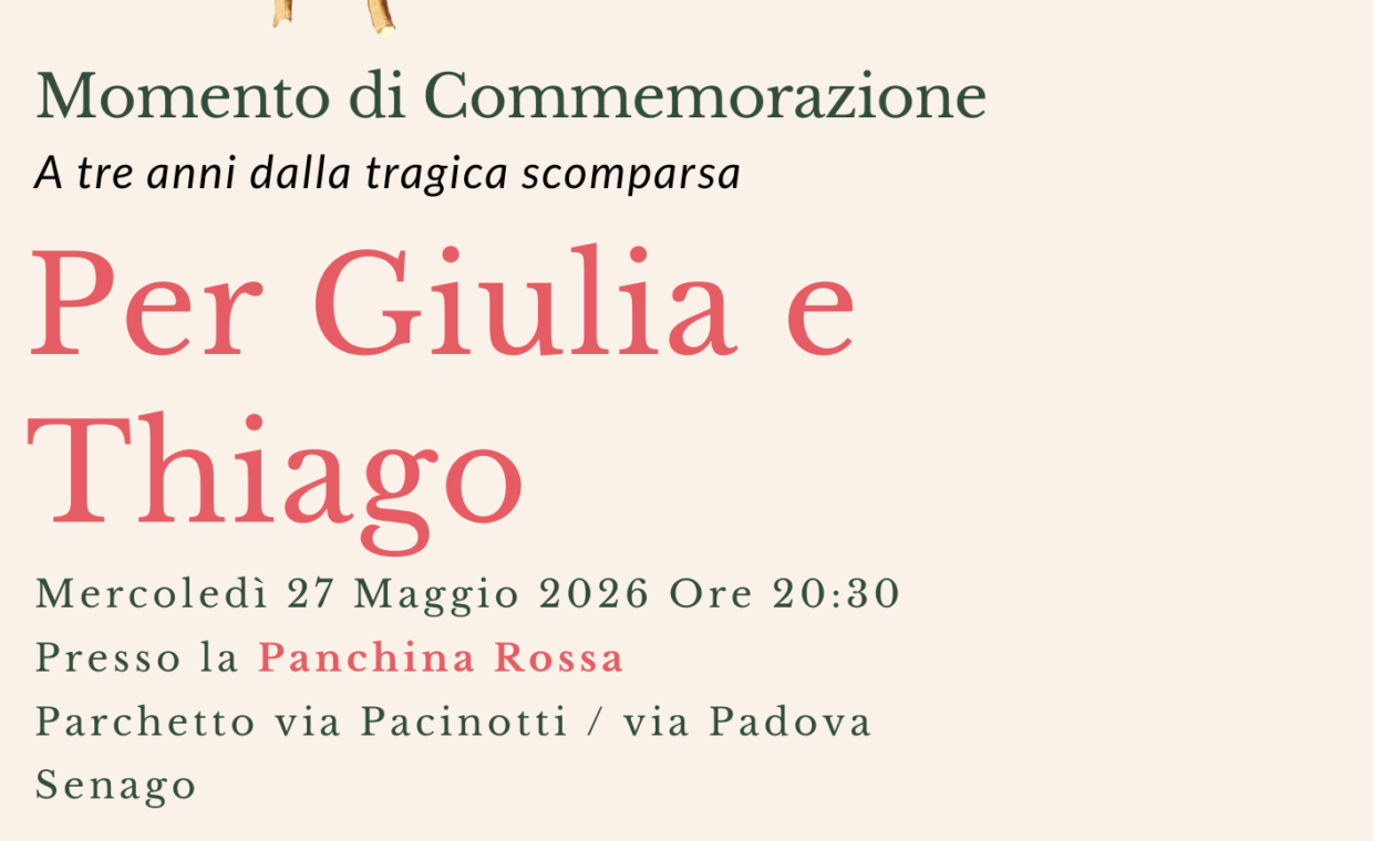 locandina commemorazione Giulia e Thiago 2026