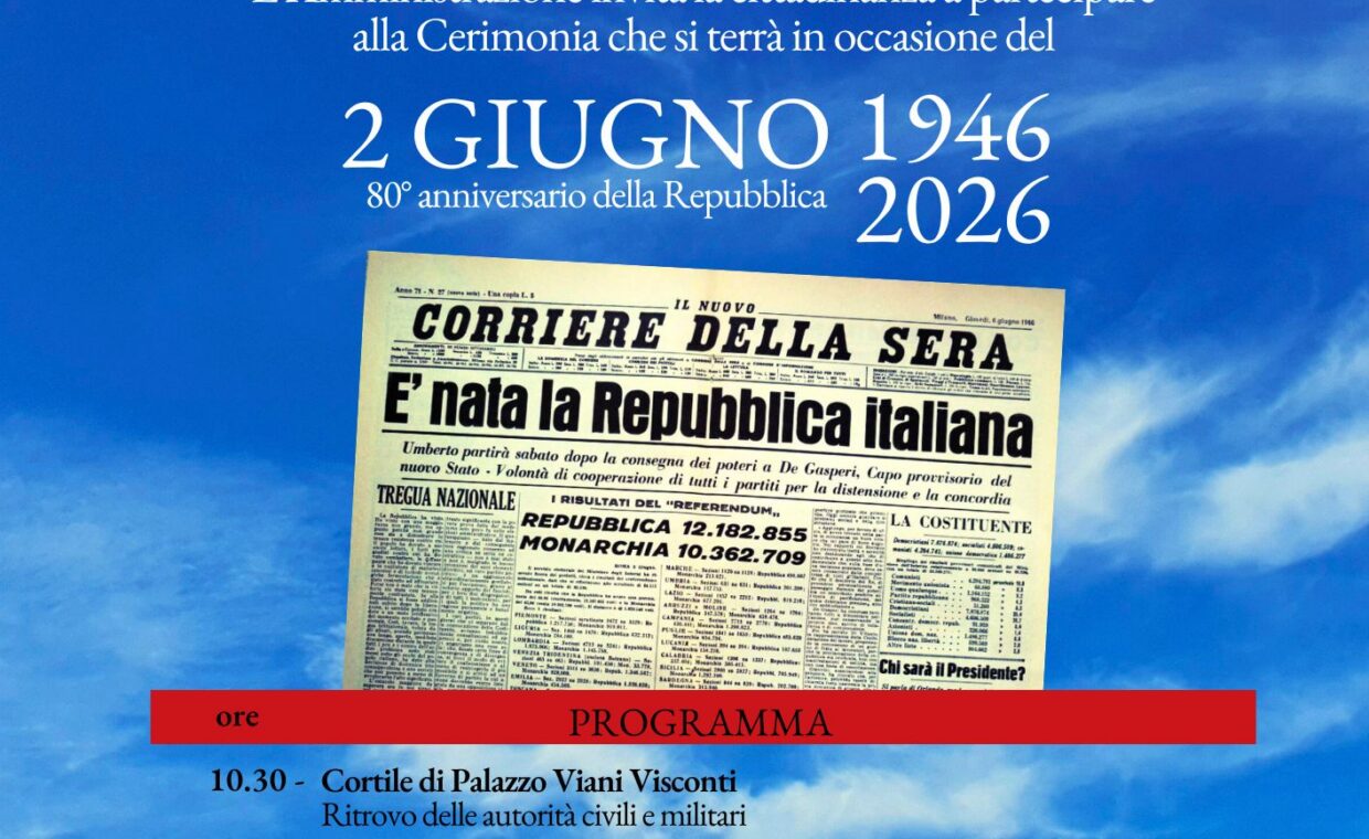 Celebrazione della Festa della Repubblica 2026