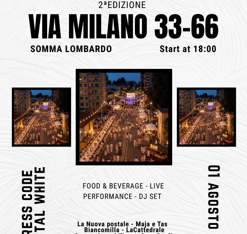 Evento white party via Milano