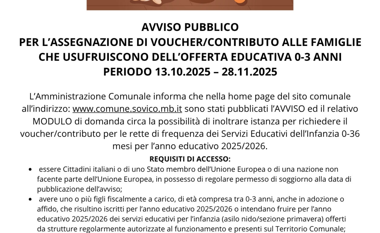 Voucher 0-3 anni anno educativo 2025-2026