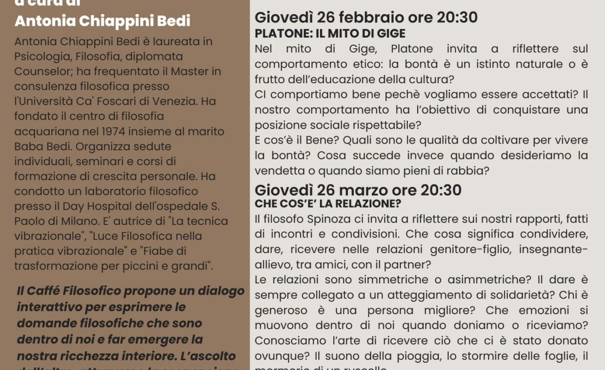 Caffé filosofico primaver 2026