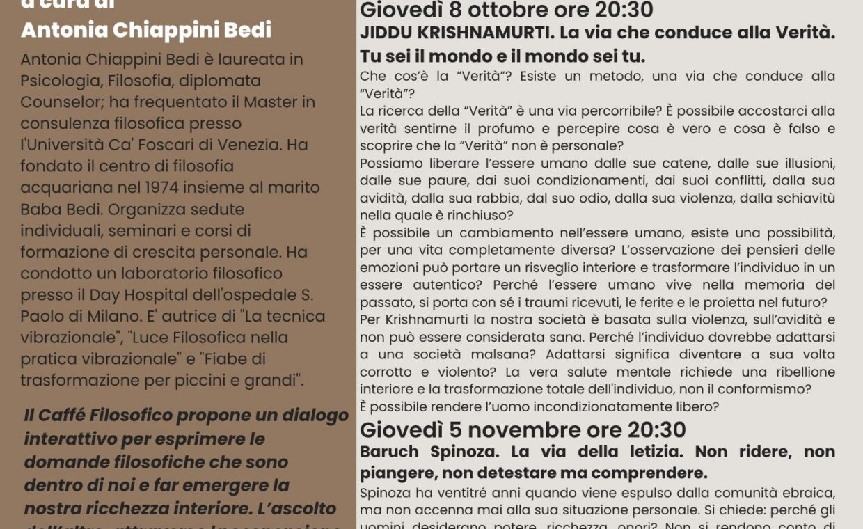 Caffé filosofico autunno 2026