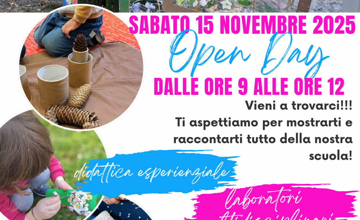 Manifesto open day scuola dell'infanzia Don Meroni