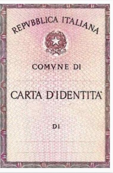 Carta identità cartacea generica