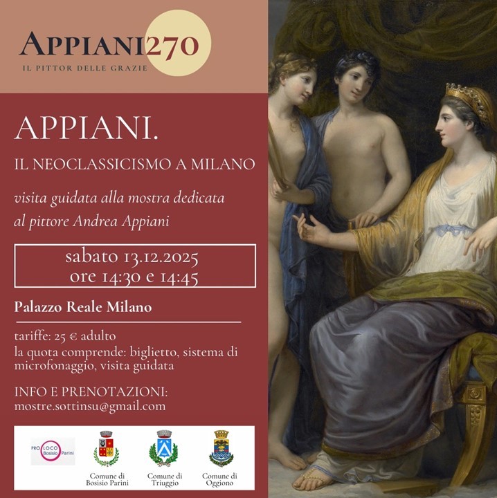 Locandina visita guidata alla mostra del pittore Andrea Appiani a Milano