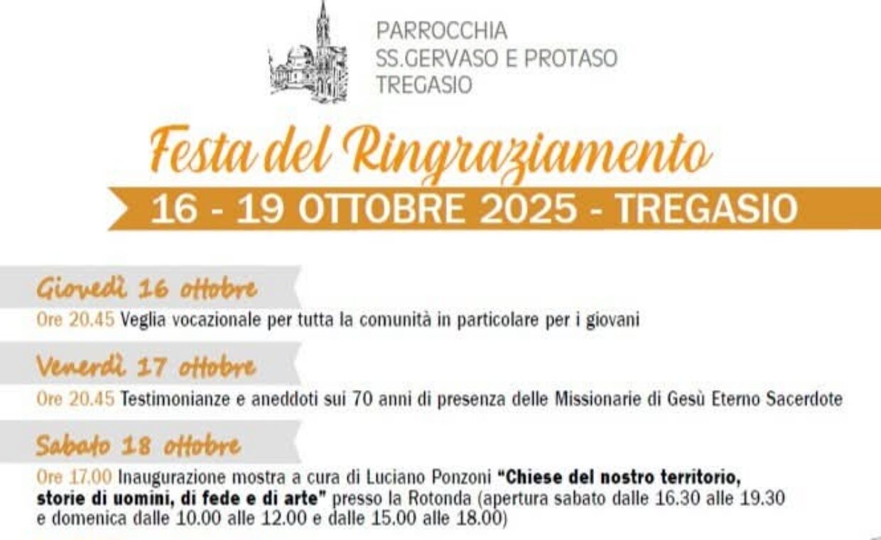 Manifesto con il programma della festa del Ringraziamento