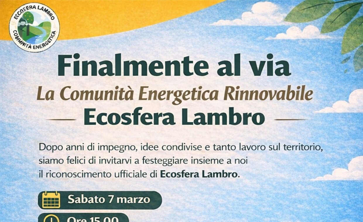Locandina Inaugurazione Comunità energetica rinnovabile