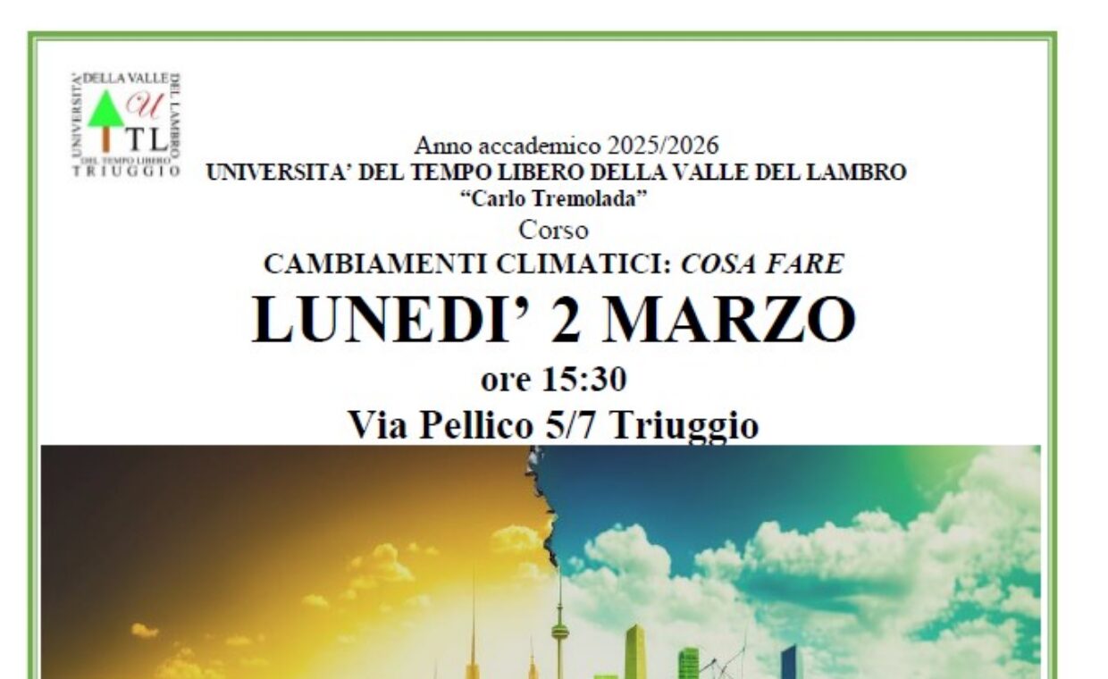 Locandina incontro sui cambiamenti climatici