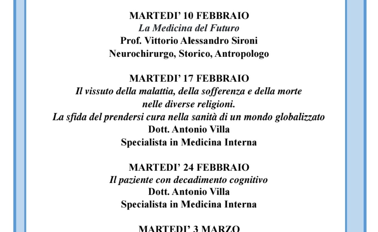 Manifesto incontri informativi della Comunità della salute