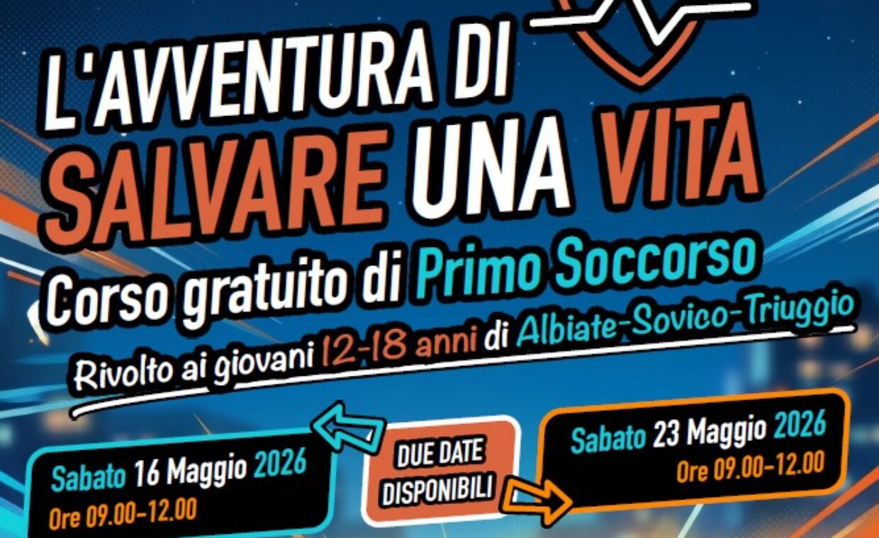 Locandina corso di primo soccorso per adolescenti