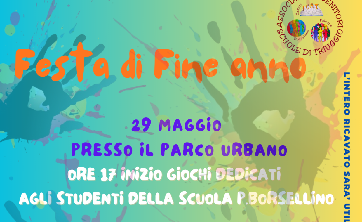 Locandina Festa di fine anno scuola primaria Borsellino