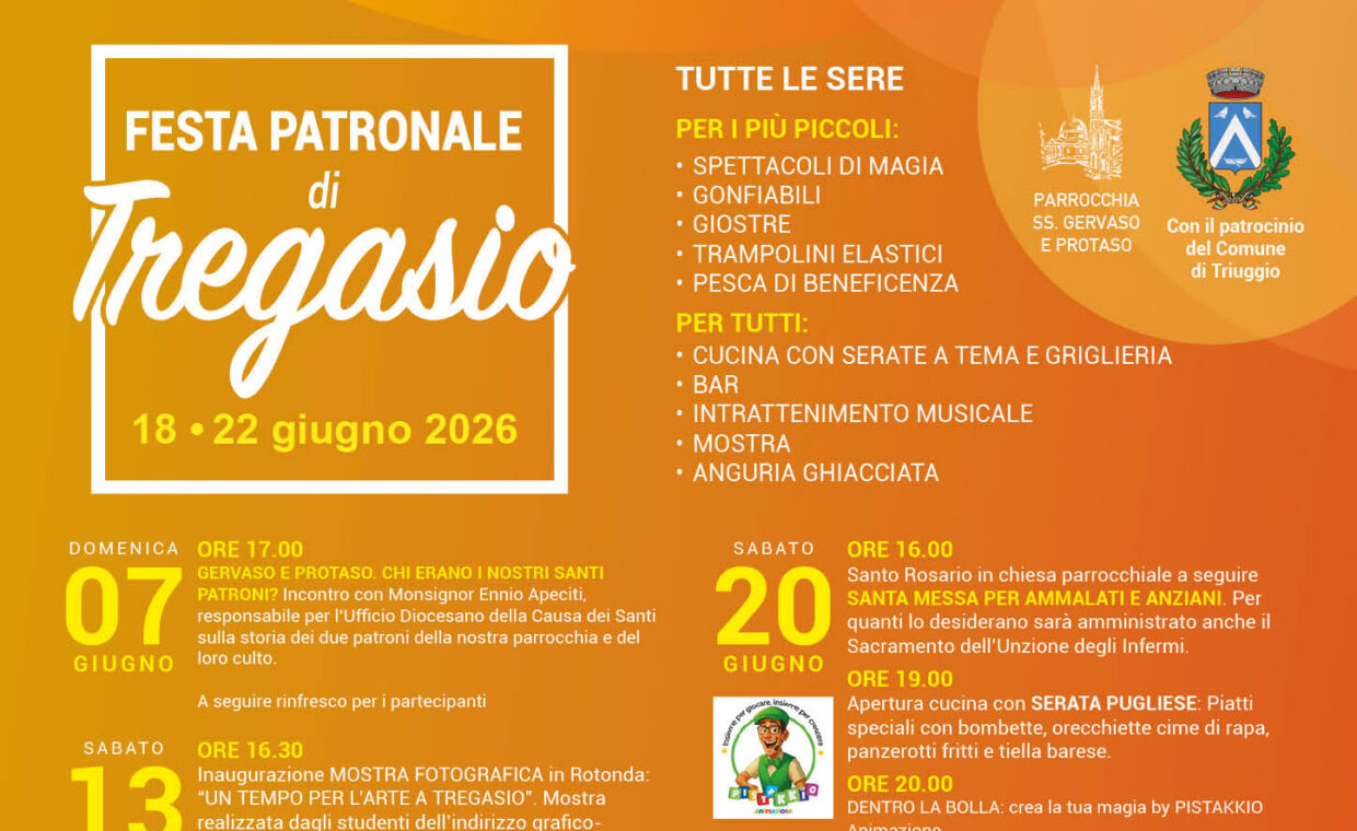 Manifesto Festa patronale di Tregasio 2026