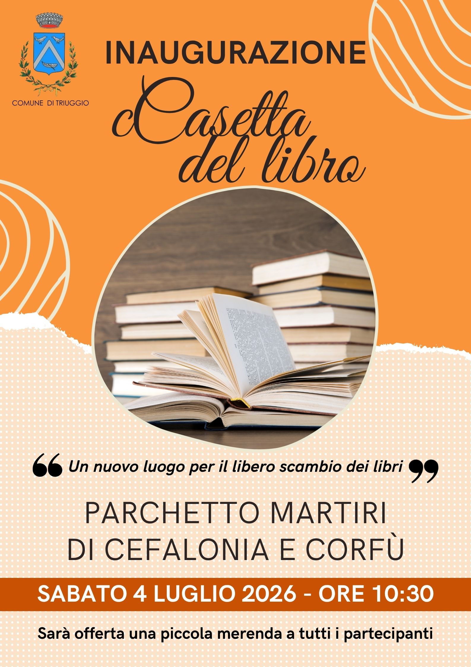 Locandina inaugurazione Casetta del libro