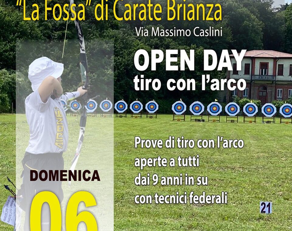 Manifesto Open day corso di tiro con l'arco