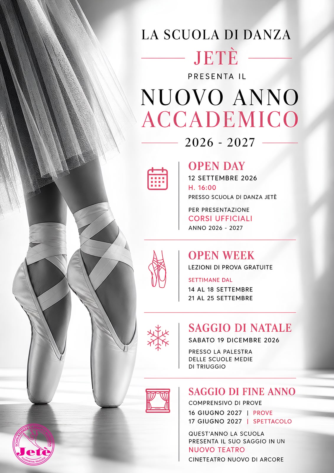 Manifesto open day scuola di Danza Jeté