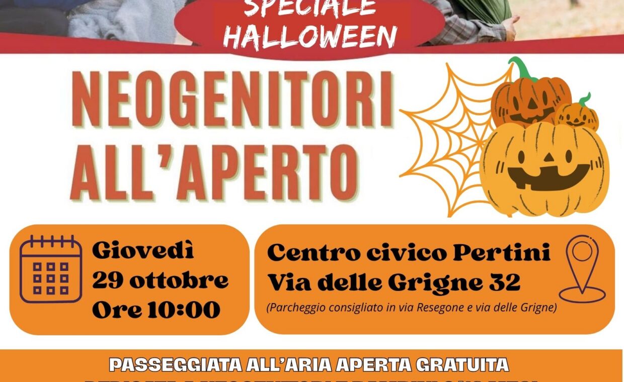 Locandina Neogenitori all'aperto - passeggiata di Halloween