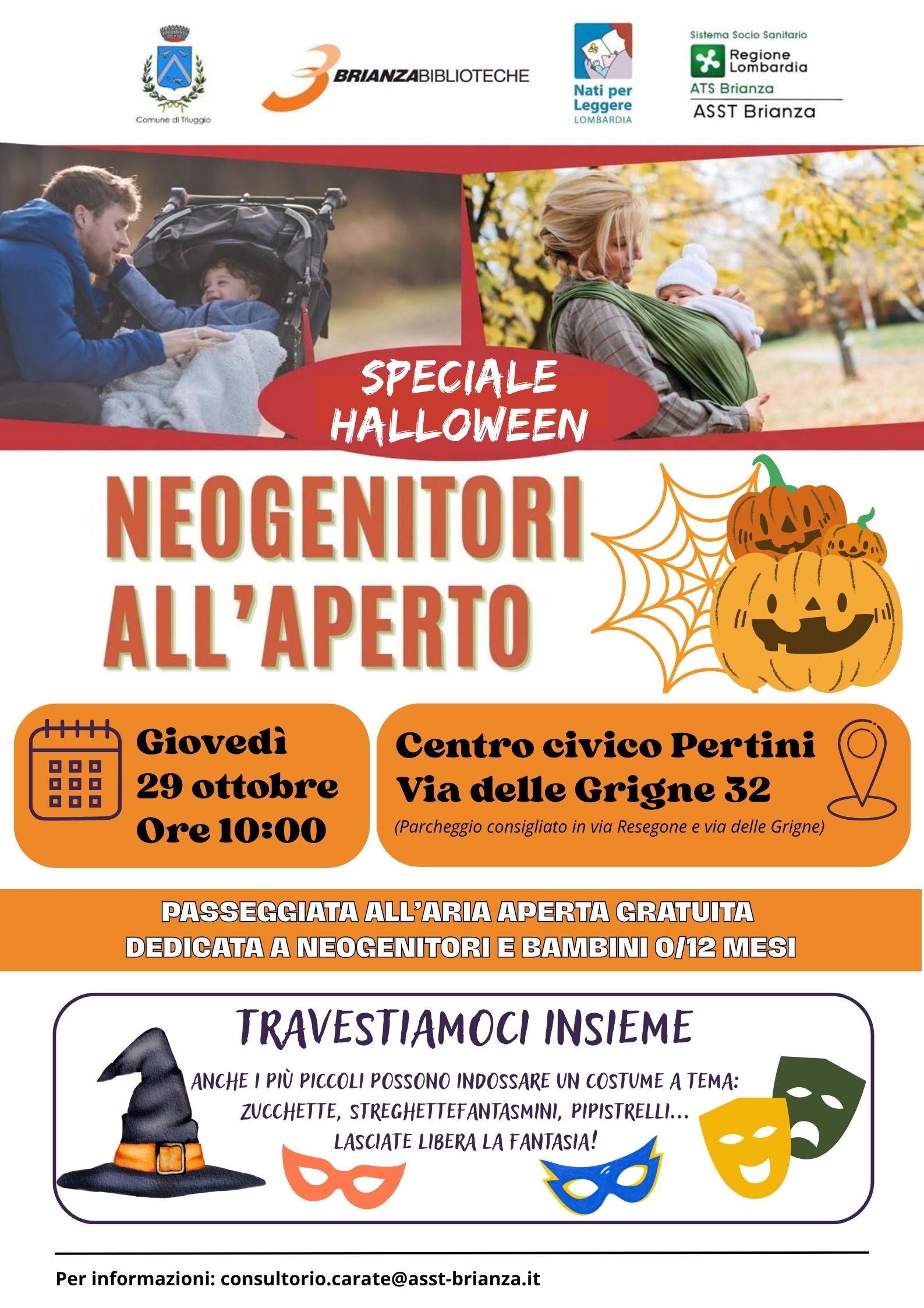 Locandina Neogenitori all'aperto - passeggiata di Halloween