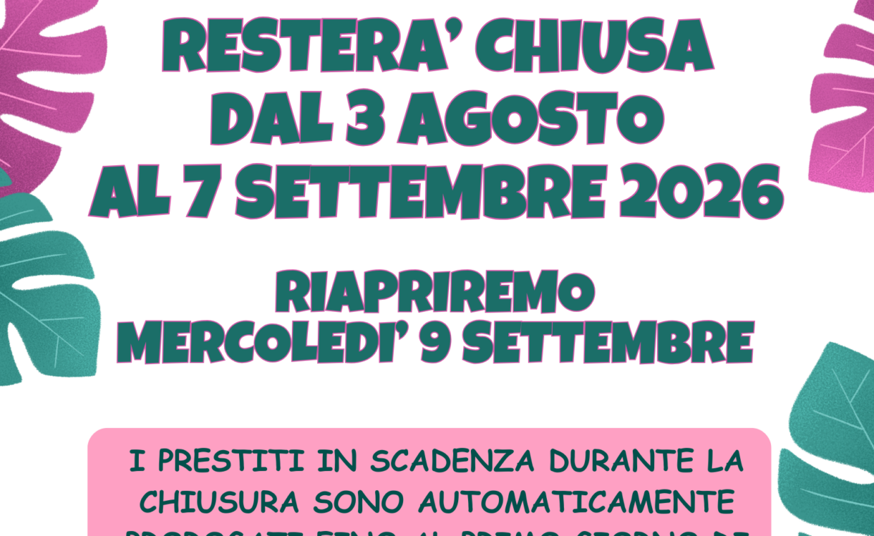 AVVISO CHIUSURA ESTIVA 2026