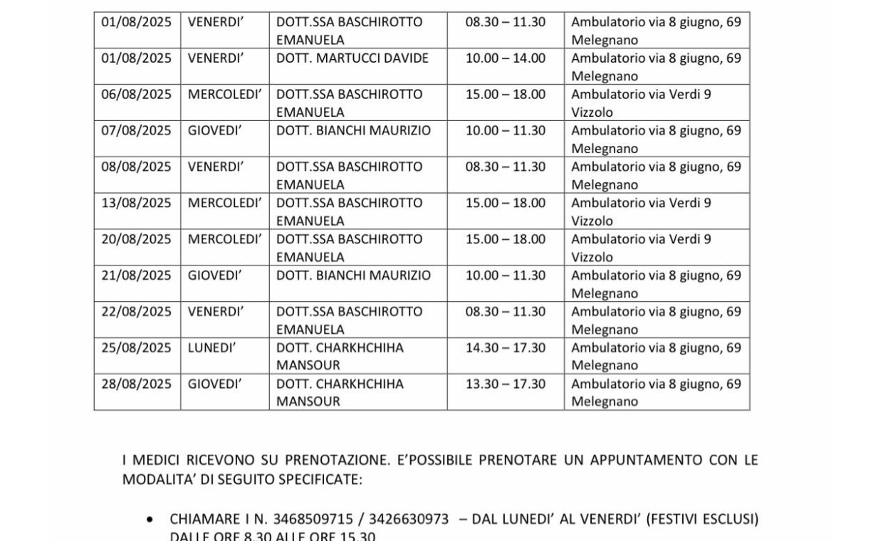 asst sostituzione medici di base