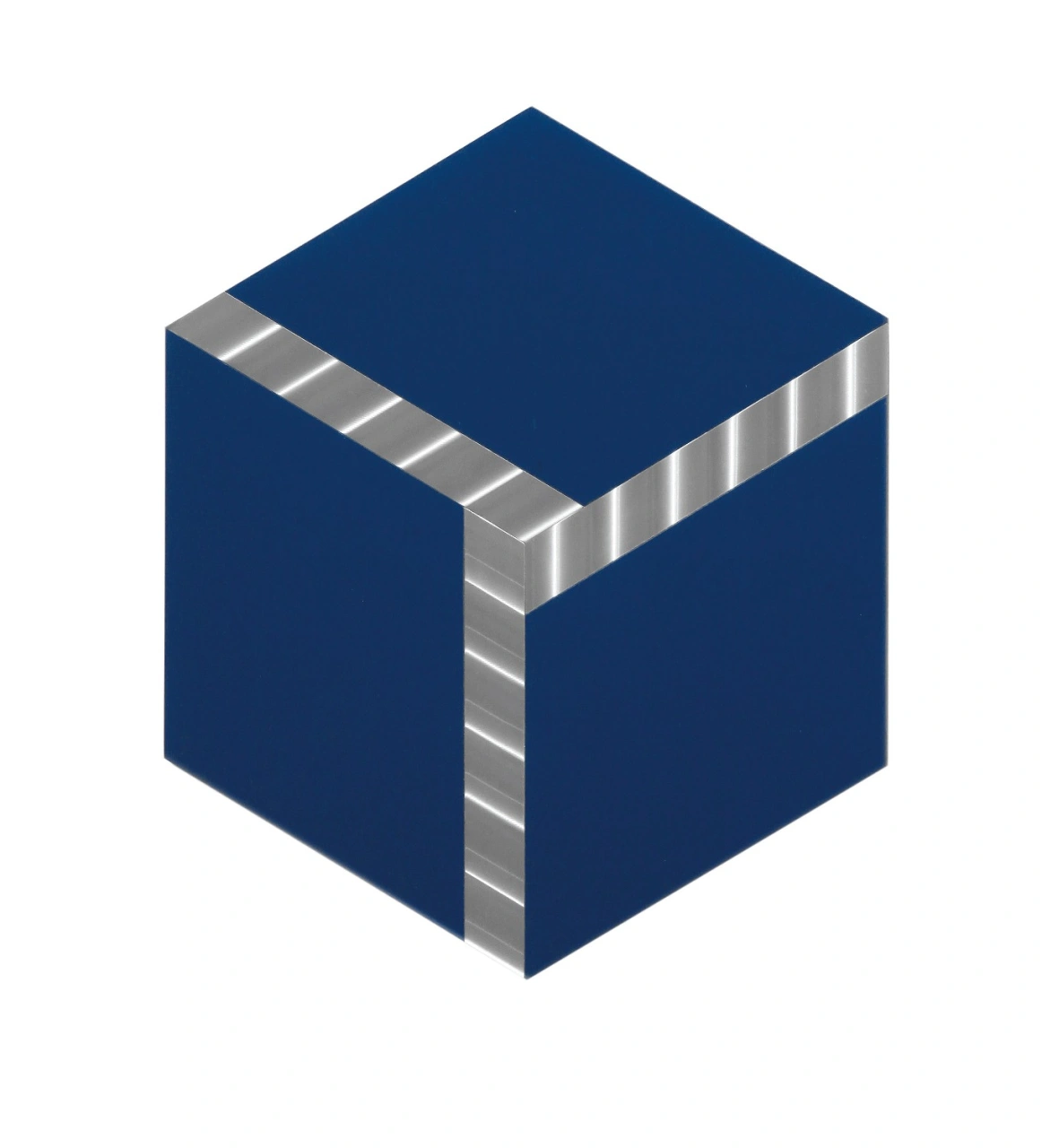 Getulio Alviani - cubo virtuale su blu