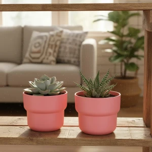 محبس غرس وردي F?RENLIGplastic flower pot, pink, 12 cm, indoo