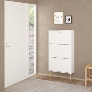 دولاب احذية    Bodo Shoe cabinet 3 flap doors White White