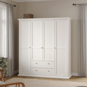 دولاب ملابس  Paris Wardrobe with 4 doors + 2 drawers